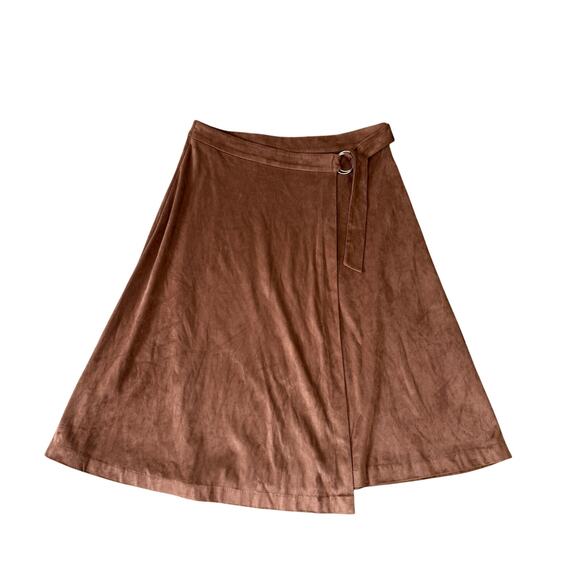 Michael Kors Suede Belted Brown Skirt US Women's 8 - Picture 1 of 7